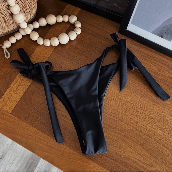 BLACK THONG ADJUSTABLE BIKINI BOTTOMS #0348 - Picture 6 of 6